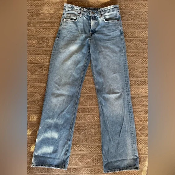 Zara mid rise wide leg jeans 4 27 - Picture 2 of 5